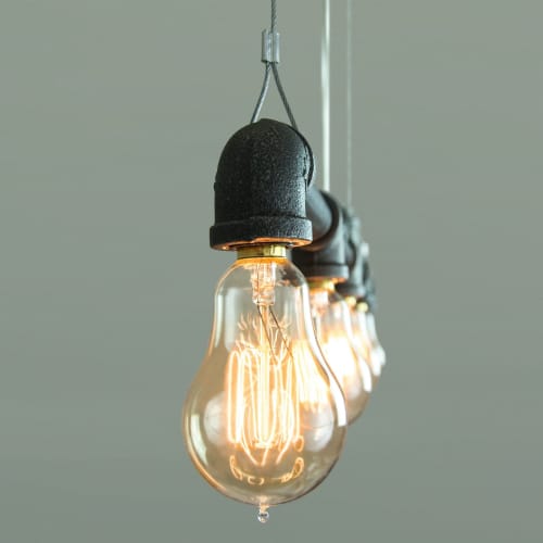 Raw Bar Linear Suspension (29") | Pendants by Michael McHale Designs. Item made of steel with glass