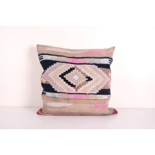 Vintage Turkish Handwoven Striped Unique Colorful Tribal Kil | Cushion in Pillows by Vintage Pillows Store