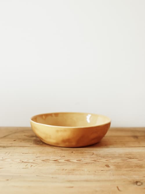 Medium Serving Bowl in Dijon | Serveware by Barton Croft. Item composed of stoneware in country & farmhouse or japandi style