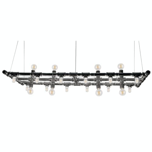 Raw Banqueting Linear Suspension (Rectangular) | Chandeliers by Michael McHale Designs. Item composed of steel