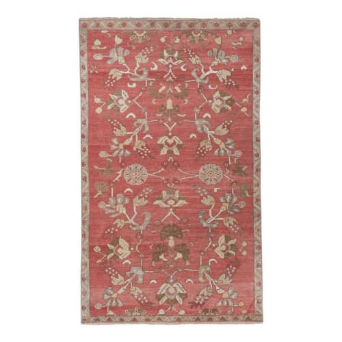 Early 20th Century Floral Handknotted Turkish Rug | Area Rug in Rugs by Vintage Pillows Store. Item made of fabric