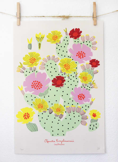 Prickly Pear Poster | Prints by Leah Duncan. Item made of paper works with mid century modern & contemporary style