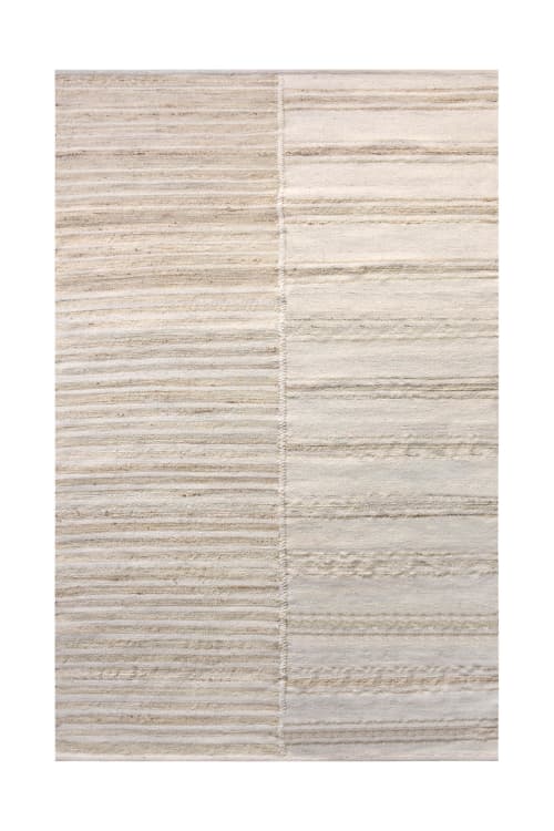 Natural Textured Area Ivory Hand Woven Wool & Jute Rug | Area Rug in Rugs by Swiflo