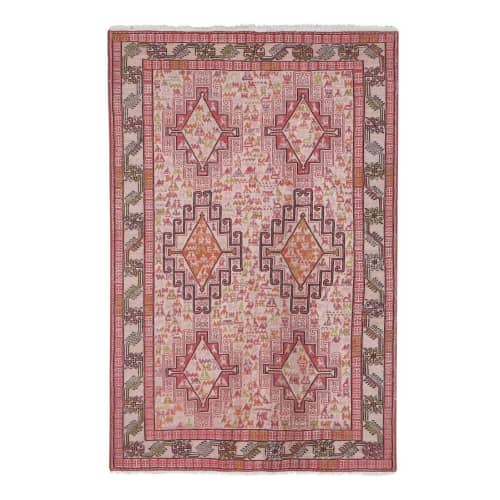 Vintage Animal Pattern Soumac Kilim Rug 3'2'' X 4'7'' | Area Rug in Rugs by Vintage Pillows Store. Item made of cotton & fiber