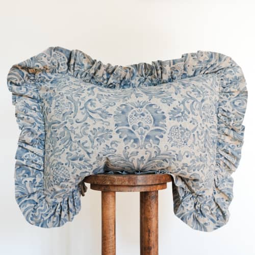 Vintage Floral RL with Ruffle Trim Pillow Set of 2 - 20x26 | Pillows by Vantage Design