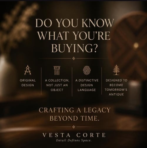 Handcrafted Wood Veneer Candle Holders, Geometric Design, Antiqued Steel Base (Set of 2) | Decorative Objects by Vesta Corte