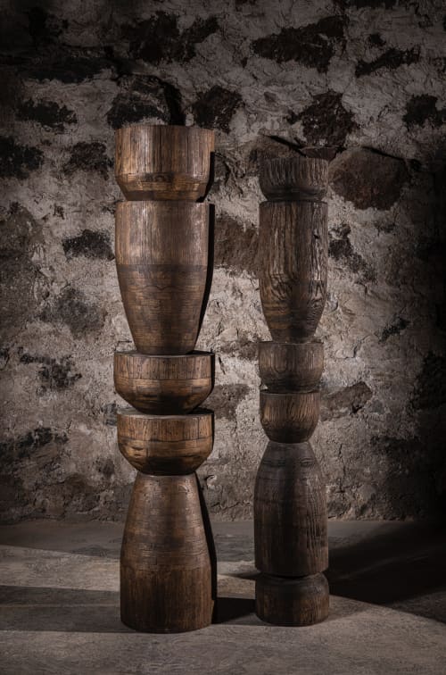 Set of Oak Totems | Decorative Objects by NO AGE FURNITURE STUDIO
