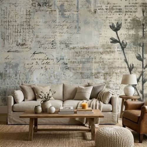 Archival Bloom  —  Rustic Farmhouse Wallpaper Mural | Wall Treatments by ELLE WALLS