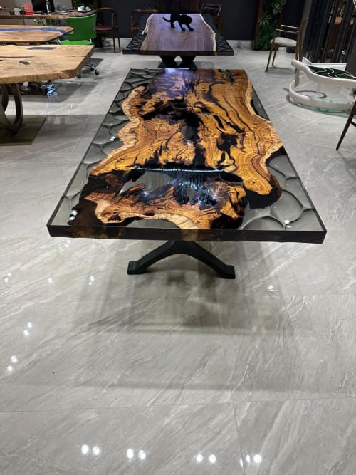 Epoxy Table - Epoxy Dining Table - Resin Table Art | Tables by Tinella Wood. Item made of wood with synthetic works with contemporary & country & farmhouse style