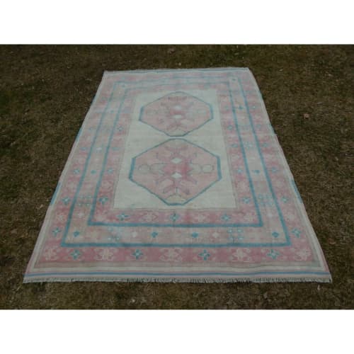 Vintage Large Turkish Kars Rug - Dining Room Carpet | Area Rug in Rugs by Vintage Pillows Store. Item composed of cotton and fiber