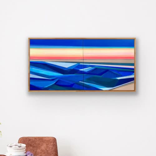 Rise - 20x40 Geometric Abstract Painting | Shilo Ratner | Oil And Acrylic Painting in Paintings by Shilo Ratner