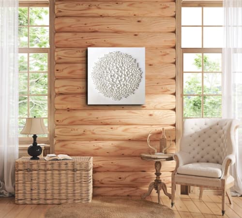 "Connection, floral #5" | Wall Sculpture in Wall Hangings by Natasha Kanevski. Item composed of canvas in minimalism or contemporary style