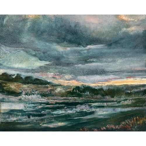 Spring 2026 1 (10x8") | Oil And Acrylic Painting in Paintings by Caroline Adams. Item made of wood