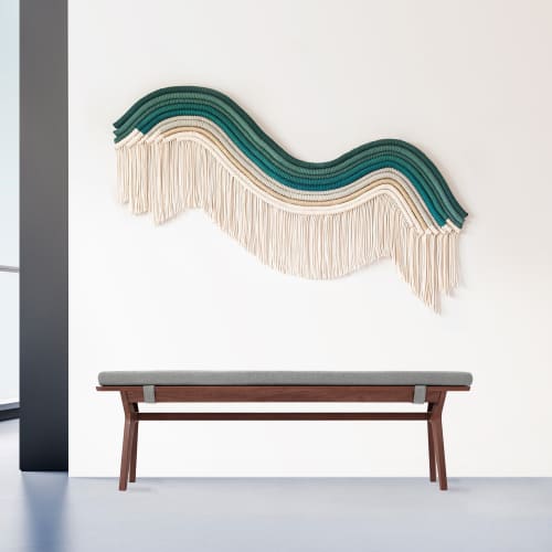Diagonal Textile Art - LIA | Wall Hangings by Rianne Aarts / Teddy and Wool Studio. Item made of cotton & fiber