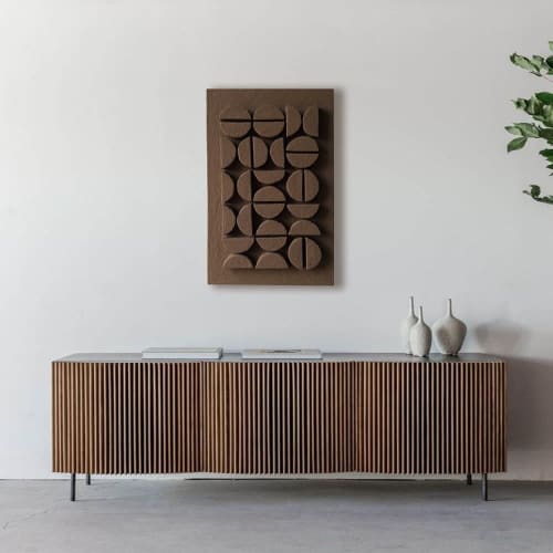 Modern 3D Wall Art - Textured Plaster Sculpture - Trendy Artwork - Coffee Beans - Geometric Relief - Gift for Coffee Lovers | Wall Sculpture in Wall Hangings by Vaiva Art Atelier