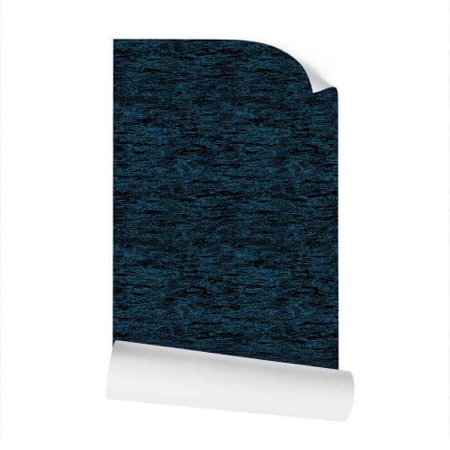 Water - Black on Blue - Medium Wallpaper Print | Wall Treatments by Sean Martorana. Item composed of paper