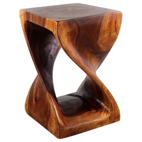 Haussmann® Wood Twist End Table 15 x 15 x 23 inch | Tables by Haussmann®