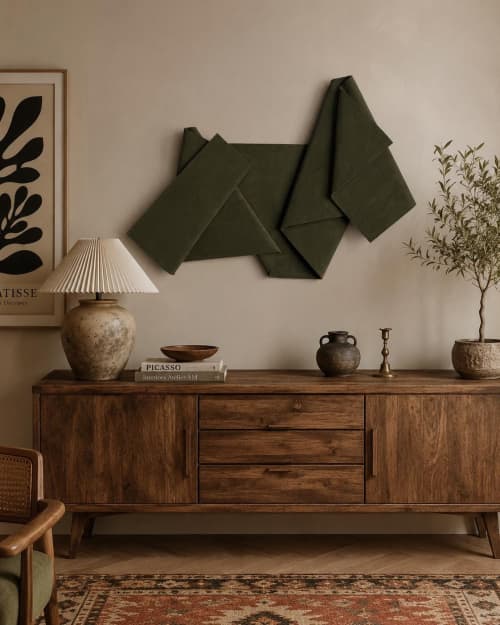 Origami Abstract 3D Art – Textured Folded Paper Shape Wall Sculpture in Irregular Geometric Shape, Handmade Modern Artwork for Home Decor | Wall Hangings by Vaiva Art Atelier