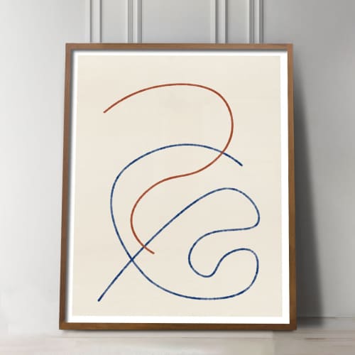 Scandinavian Minimalist Abstract Line Drawing, Mid-Century | Prints by Capricorn Press. Item made of paper compatible with boho and minimalism style