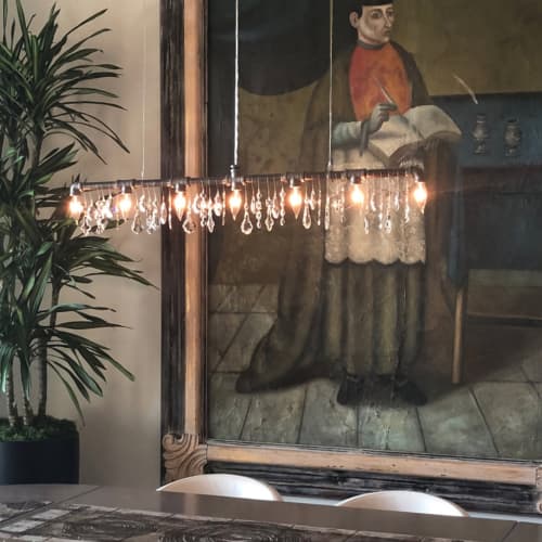 Tribeca Bar Chandelier Linear Suspension (42") | Chandeliers by Michael McHale Designs. Item composed of metal & glass