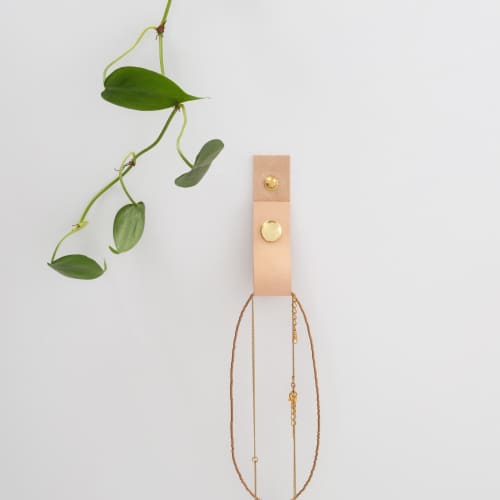 Small Leather Snap Wall Strap [Flat End] | Storage by Keyaiira | leather + fiber | Artist Studio in Santa Rosa. Item made of leather