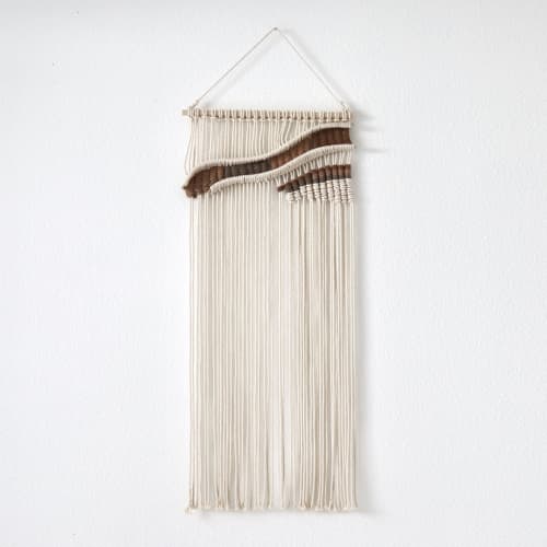 Long minimalistic wall hanging- Abstract Desertscape | Macrame Wall Hanging in Wall Hangings by YASHI DESIGNS by Bharti Trivedi. Item composed of fiber
