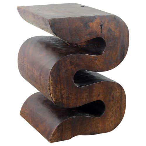 Haussmann® Wood BIG Wave Verve Accent Snake Table 14x14x20 by Haussmann