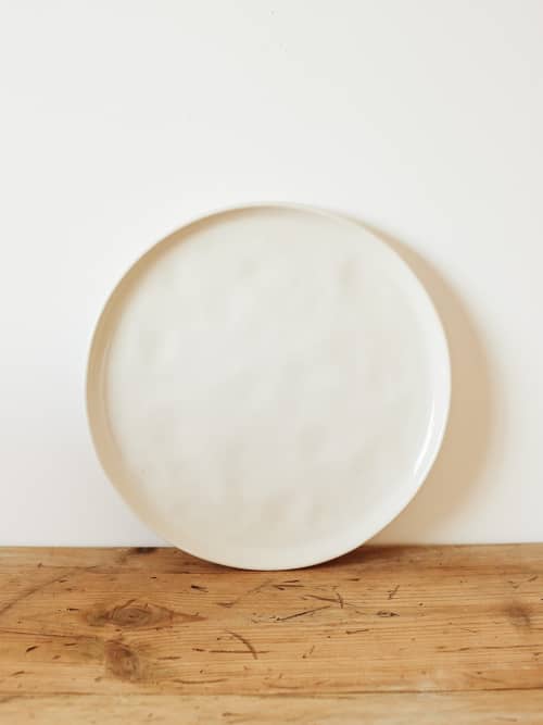 Set of 2 Large Plates in Milk | Dinnerware by Barton Croft. Item composed of stoneware in country & farmhouse or japandi style