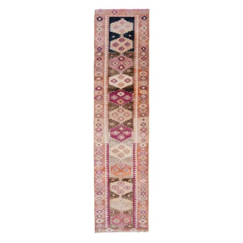 Caucasian Pattern Kurdish Rug Runner , Vintage Handwoven | Runner Rug in Rugs by Vintage Pillows Store. Item made of cotton & fiber