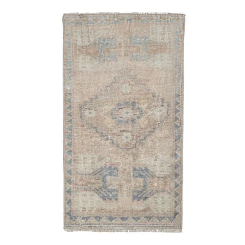 Distressed Low Pile Rug Turkish Yastik Rug 1'10" X 2'11" | Area Rug in Rugs by Vintage Pillows Store. Item made of wool with fiber