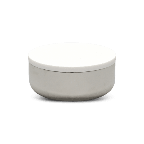 Modern Medium Bowl In Stainless Steel With Lid | Dinnerware by Tina Frey. Item made of steel