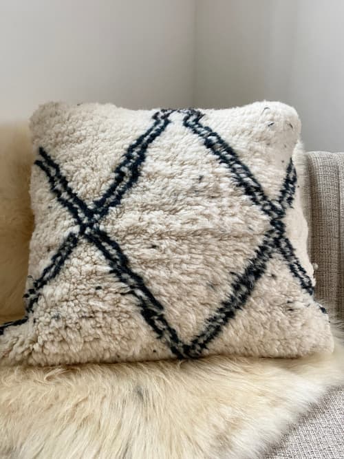 Moroccan Beni Ourain Pillow #7 | Cushion in Pillows by East Perry. Item composed of cotton