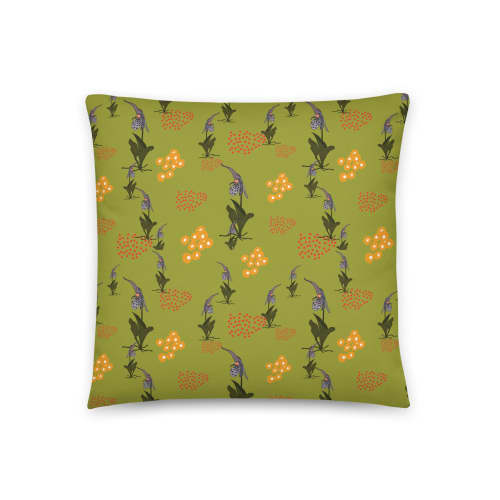 Orhcid no.5 Throw Pillow | Pillows by Odd Duck Press. Item composed of cotton