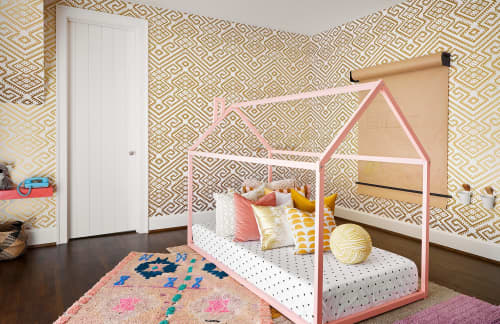 Whimsical Playroom | Wallpaper in Wall Treatments by Relativity Textiles. Item made of fabric with paper