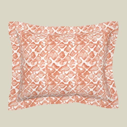 Pillow Sham Ceplok, Cinnamon | Pillows by Philomela Textiles & Wallpaper. Item composed of fabric