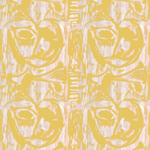 Cobra Head, Mustard | Wallpaper in Wall Treatments by Philomela Textiles & Wallpaper. Item made of paper