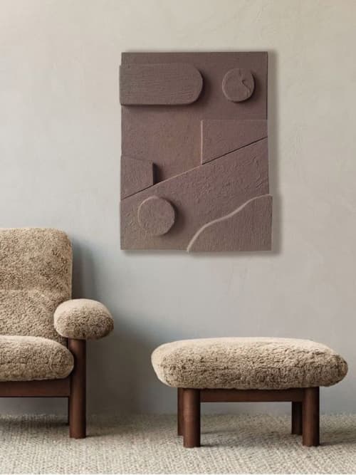 Textured 3D Painting - Contemporary Sculptural Wall Art - Modern Home Decor - Geometric Fusion | Wall Sculpture in Wall Hangings by Vaiva Art Atelier
