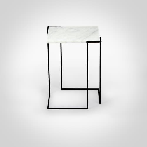 GravitY - Carrara marble Side table | Tables by DFdesignLab - Nicola Di Froscia. Item made of marble works with minimalism & contemporary style