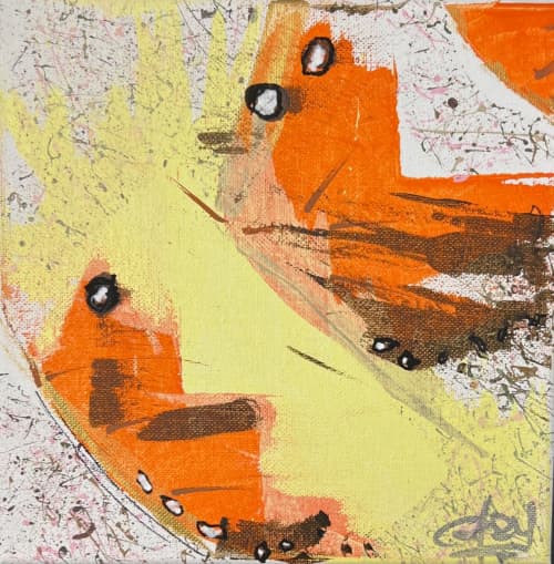 Butterfly Breakfast (8"x8") | Mixed Media in Paintings by The Art Of Gary Gore