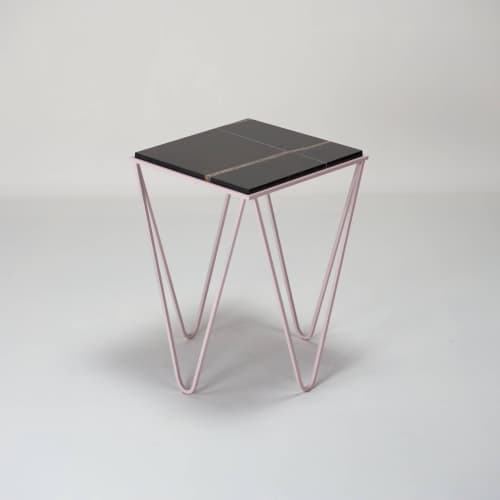Avior - Sahara noir black side table | Tables by DFdesignLab - Nicola Di Froscia. Item composed of steel and marble in minimalism or contemporary style