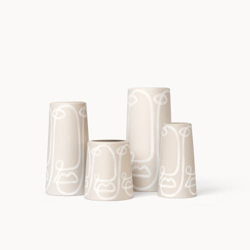 Sand Cara Pillar Vase | Vases & Vessels by Franca NYC. Item made of ceramic works with boho & minimalism style