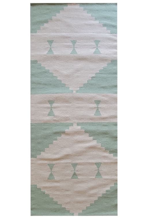 Green Lotus Handwoven Rug | Area Rug in Rugs by Mumo Toronto. Item composed of wool