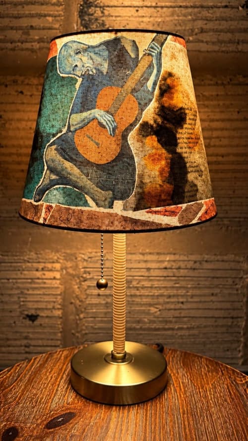 The Stolen Song | One-of-a-Kind Vintage Collage Table Lamp | Lamps by Lamp Bandit