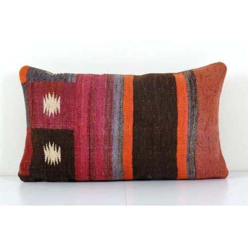 Striped Brown Anatolian Case,Vintage Organic Turkish | Cushion in Pillows by Vintage Pillows Store. Item made of cotton
