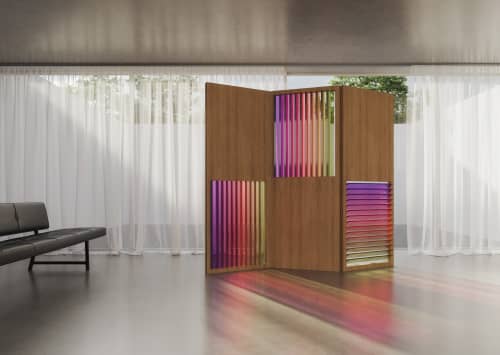 PlexiParaban Standard | Divider in Decorative Objects by OM Editions: A Limited Edition Furniture Collection. Item composed of oak wood and synthetic
