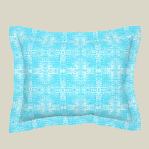 Pillow Sham Jamprang, Turquoise | Fabric in Linens & Bedding by Philomela Textiles & Wallpaper. Item made of cotton