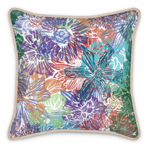 All the Flowers Silk Cushion | Pillows by Sean Martorana. Item made of fabric