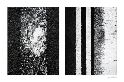 Street Lines #03: Cracked White Lines (small sale size) | Photography by Susan Bowen Photos