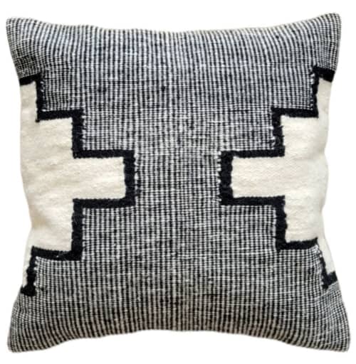 Olivia Handwoven Wool Decorative Throw Pillow Cover | Cushion in Pillows by Mumo Toronto. Item made of fabric compatible with boho and contemporary style