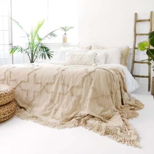 Sandy Handwoven Bedspread Set - Natural | Bed Spread in Linens & Bedding by Coastal Boho Studio | Destin in Destin